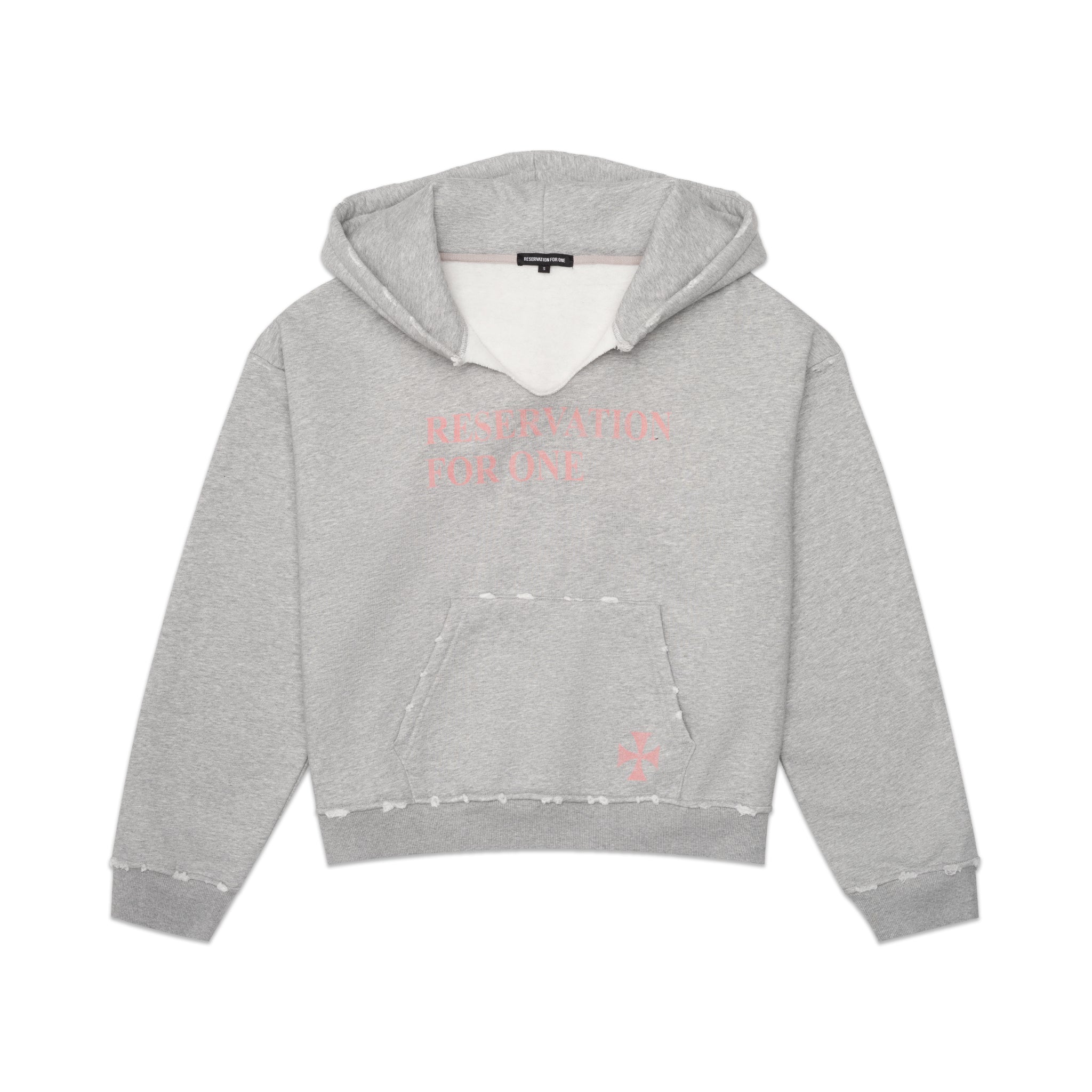 HEATHER GREY CROSS HOODIE – Reservation For One