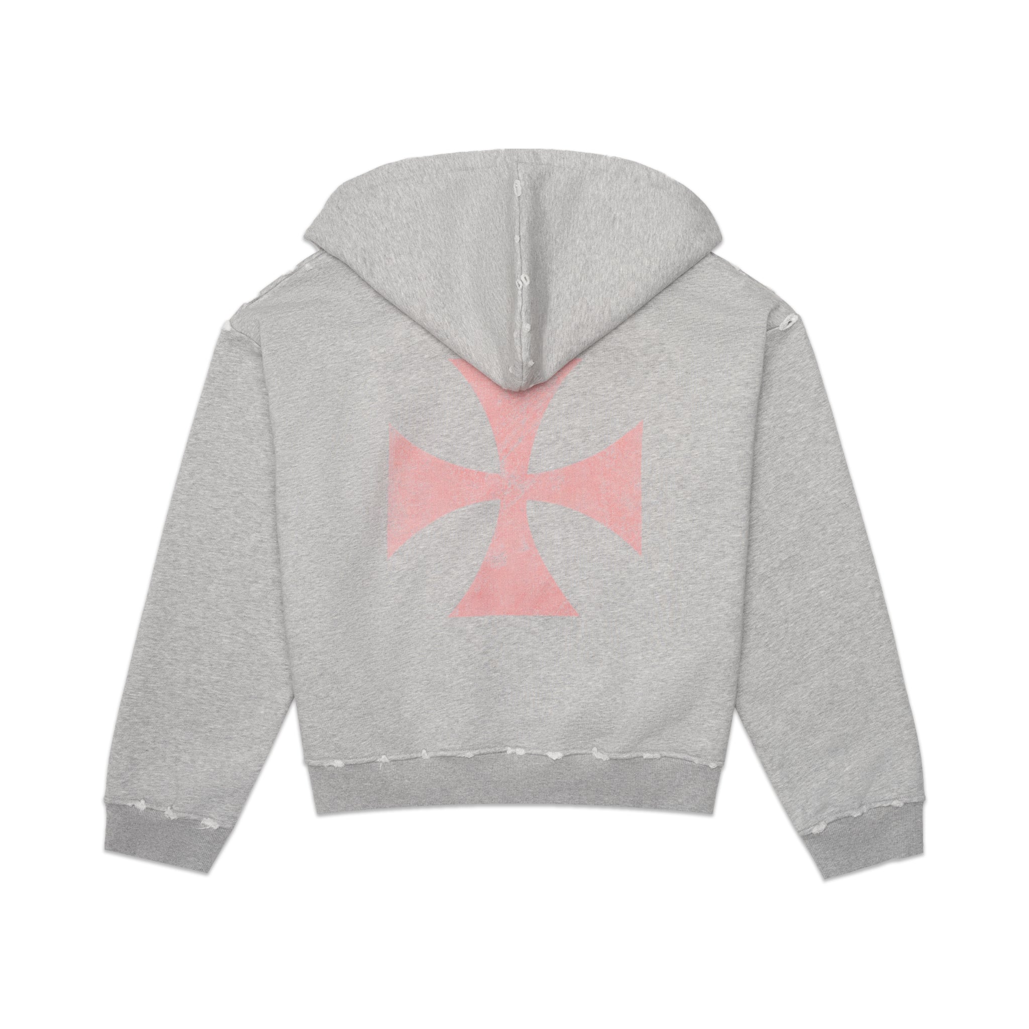 HEATHER GREY CROSS HOODIE – Reservation For One