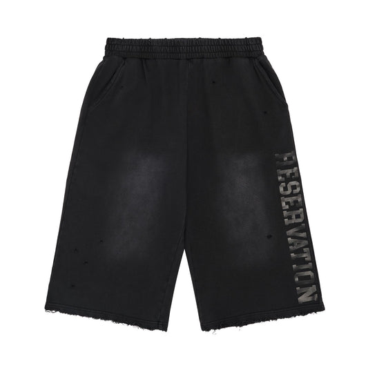 BLACK WASHED SWEATSHORTS