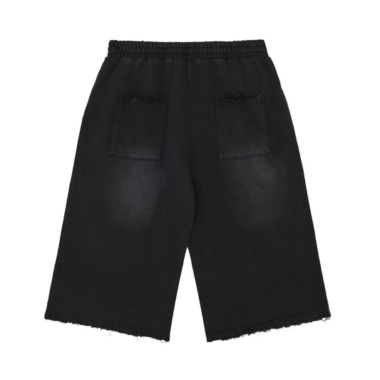 BLACK WASHED SWEATSHORTS